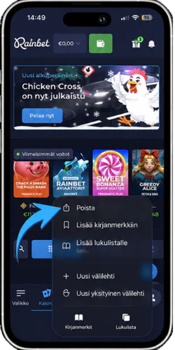 Rainbet iPhone jakopainike