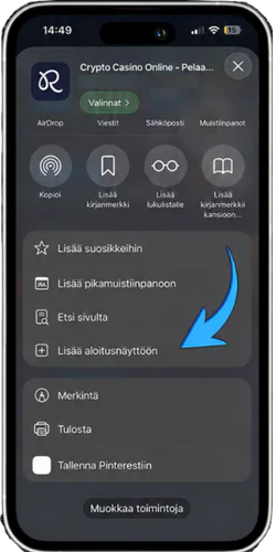 Rainbet iPhone lisää työpöydällese