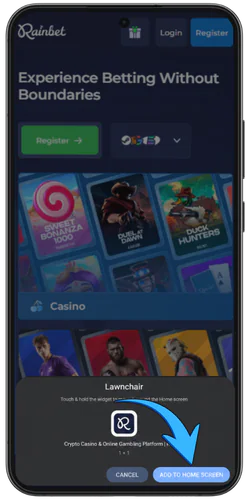 Rainbet official app label display and consent