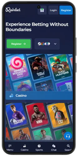 Rainbet official app start page